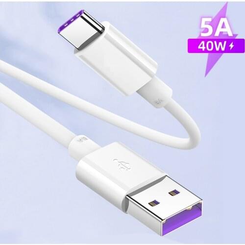 5A Supercharge USB Type C Cable 1m 0.25M For Huawei P40 P30 P20 Mate 30 20 Pro Quick Charging Fast Charger Wire