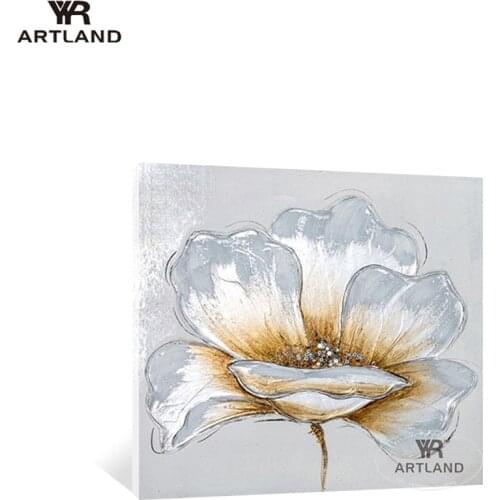 Acrylic flowers painting on canvas for wall decoration hand painted big orchids flower artwork poster for living room bedroom