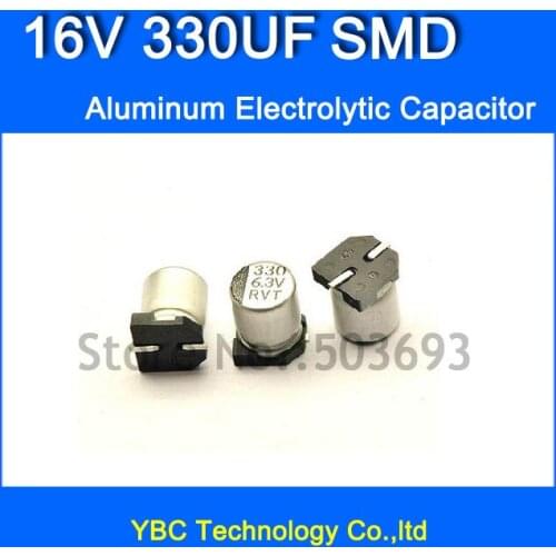 Free Shipping 100pcs/lot 6.3V 330UF SMD Aluminum Electrolytic Capacitor 6*7MM