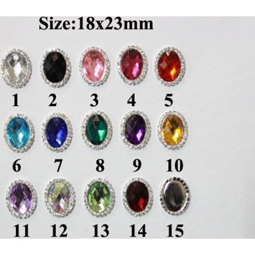 Free Shipping Wholesale 18X23mm 100pcs/lot Flatback Rhinestone Oval Button For Hair Flower Wedding Invitation LSP12
