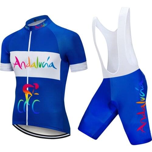 Quick Dry Andalucia Cycling Jersey 20D GEL Pad 2021 Team Short Sleeve Cycling Jersey Maillot Ropa Ciclismo Cycling Clothing
