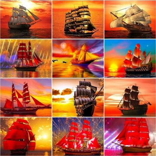 Evershine 5D DIY Diamond Painting Ship Diamond Embroidery Sale Scenery Mosaic Cross Stitch Picture Of Rhinestone Home Decor
