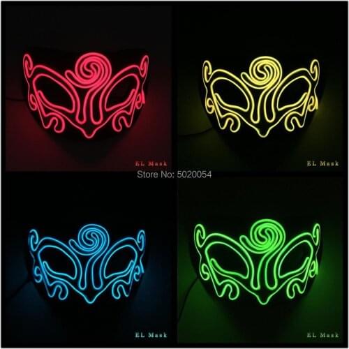 GZYUCHAO EL Mask decoration Novelty Costume Cosplay EL wire Mask Neon LED Luminous Festival Mask For Halloween decoration