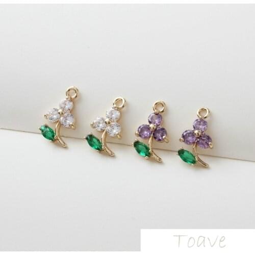 Hipster Three-Petal Flower Pendant DIY Ear Stud Bracelet Necklace Accessories Material 4pcs