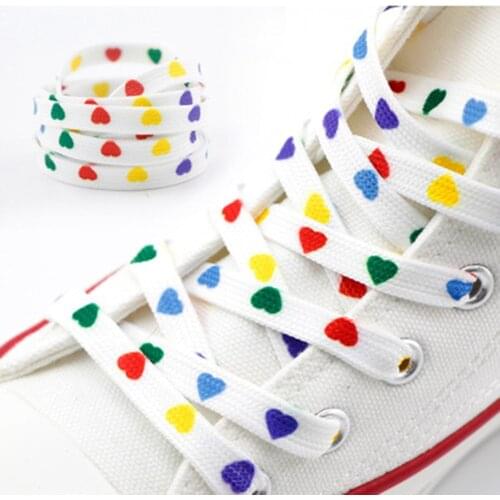 Individual Pattern High-top Double Thickening Love Heart Canvas Sneakers Shoelaces Fashion Women Men Shoelaces