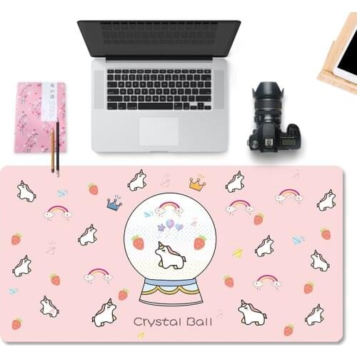 Study desk mouse pad cute girl heart tablecloth mat student dormitory waterproof and oil-proof PU leather table mat