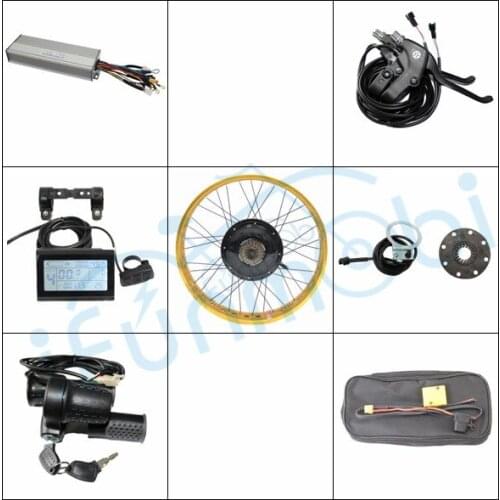 Ebike Kit 36V 48V 500W Fat Tire Rear Wheel Electric bicycle Conversion Kit 9MOSFET 25A Controller 20"-26" With LCD3 Display PAS