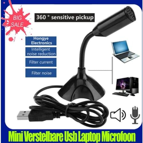 USB Verstelbare Usb Laptop Condenser Microfoon Mini Studio Speech Microfoon Stand Mic Met Houder For Desktop PC 2021
