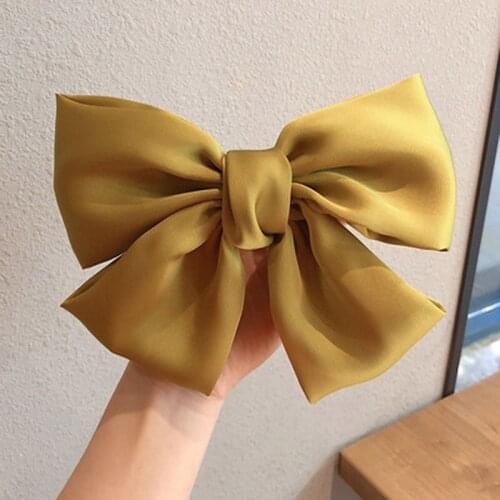 MISANANRYNE Big Large Fashion Satin Women Girls Hair Band Trendy Hairpin Casual Hair Clip Cute Ribbon Bow Ladies
