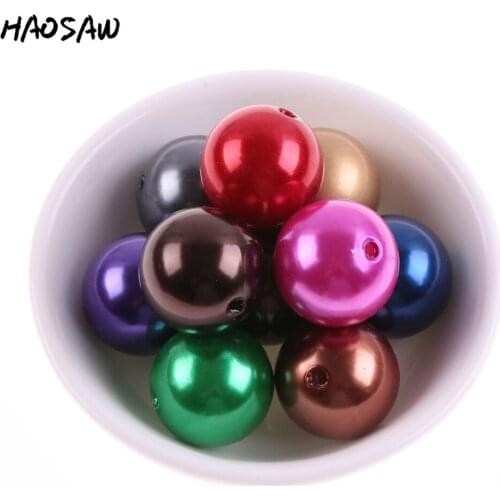 Fashion Jewelry Accessories Choose Color 100pcs/lot 20mm Chunky Color Pearl Bead Mix Color ABS Fake Pearl Beads For Decoration
