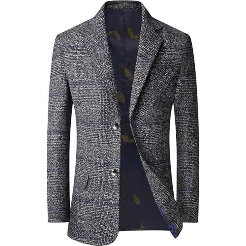 Middle-aged mens suit Blazer fashion casual jackets and coats khaki gray men suit jacket spring and autumn man top 4xl