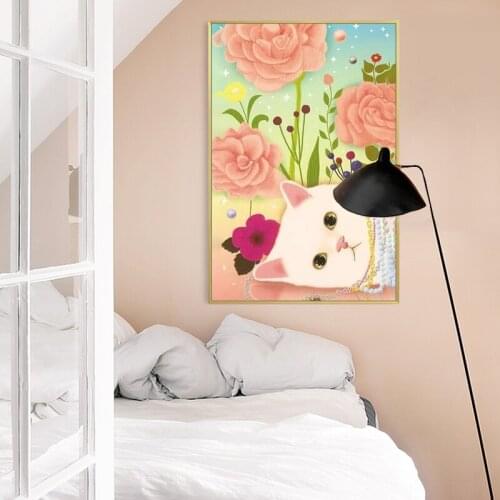 Painting by numbers art paint by number Diy Hand-painted Cute and funny expensive cat home corridor decorative painting