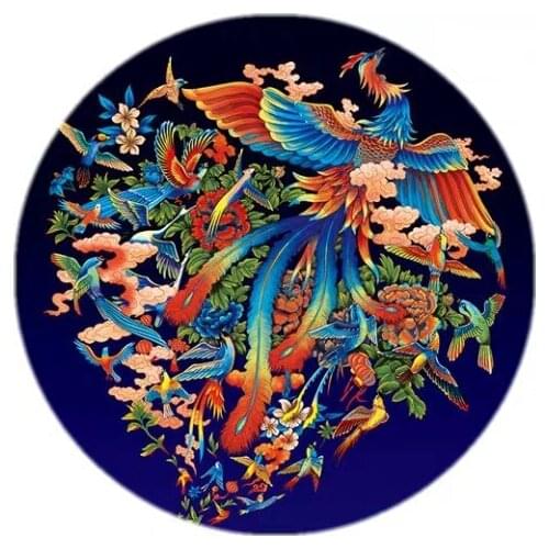 Hundred birds toward phoenix Embroidery Needlework 14CT Counted Unprinted DIY Cross Stitch Kits Handmade Art Wall Decor