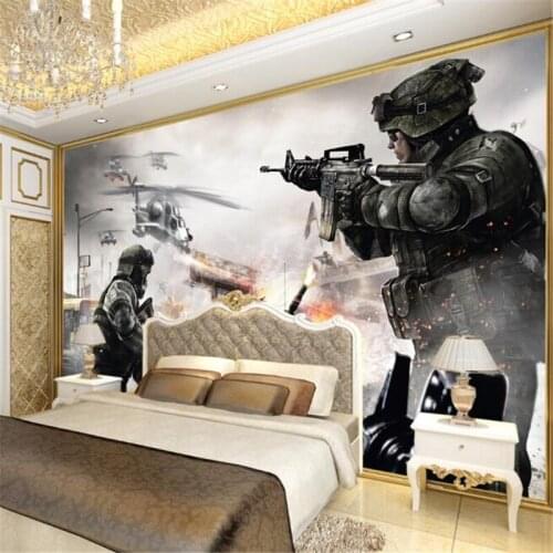 Beibehang Custom Murals Wallpapers Sergeant War KTV Bar Painting modern Mural Wallpaper For Walls bedroom decoration furniture
