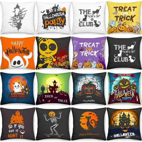 Halloween Pillowcase Decorative Sofa Cushion Case Bed Pillow Cover Home Decor Car Cushion Cover Pumpkin Pillow Case 45*45cm