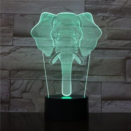 Nighdn 3d Lamp Night Light Creative Home Decor Lamp Elephant Table Lamp Bedside Light Holiday Gifts for Kids Birthday Present