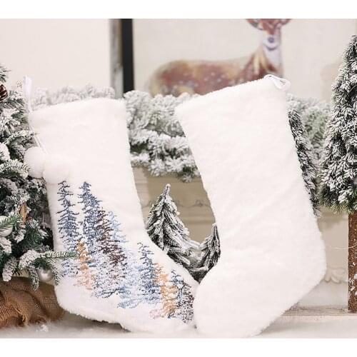 Newest Arrival Candy Bag Christmas Snowflake Patterns Sock Shaped Gift Bag Storage Package for Candy Snacks