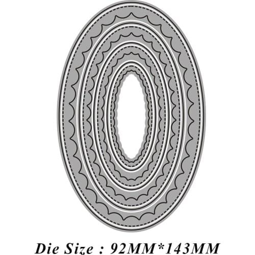 JMCRAFT 2021 New Oval #2 Background Stencil Metal Cutting Die For Scrapbooking Practice Hands-on DIY Album Card Handmade Tool