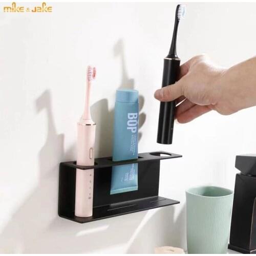 Free nail Bathroom electric toothbrush rack space aluminum wall hanging toothpaste toothbrush storage rack Facial cleanser rack