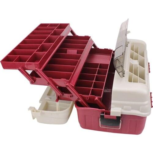 Portable 46*27*20cm Big Fishing Tackle Box High Quality TPE Handle 5 Layers Fishing Reel Lure Rod Line Storage Boxes Carp Tools