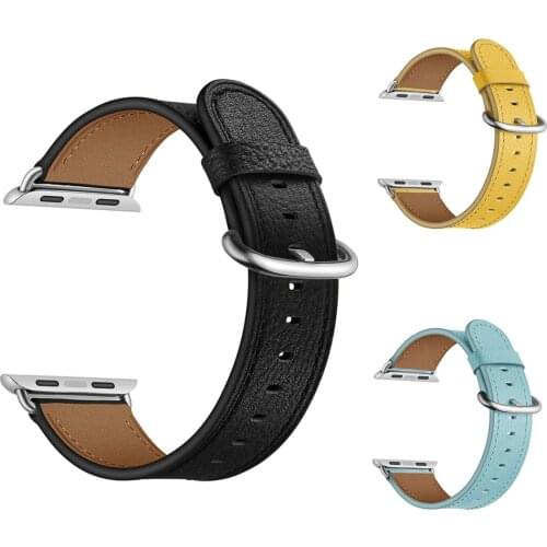 Women Leather Watch Band Strap Replacement Sports Adjustable Genuine Leather Wristband For Apple Watch Series 5 4 3 2 1 38/42mm