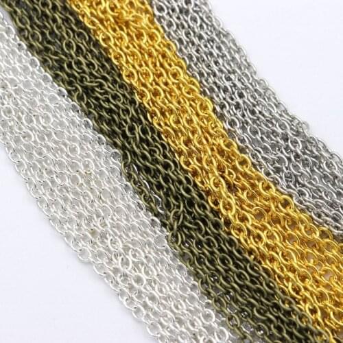 Silver Bronze Gold Metal Antique Bronze Chains Bulk Link Chains for Diy Necklaces Bracelets Jewelry Making Wholesale Supply