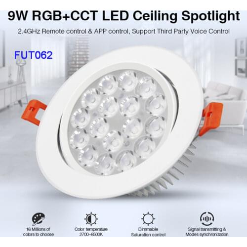 Miboxer 9W RGB+CCT LED Ceiling Spotlight Dimmable FUT062 AC110V 220V Smart Downlight angle Adjustable 2.4G Remote APP Control