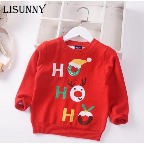 Baby Boys Sweaters Girls Toddler 2021 Winter Kids Knitted Clothes Christmas Sweater New Year Jumper Children Pullover Cartoon