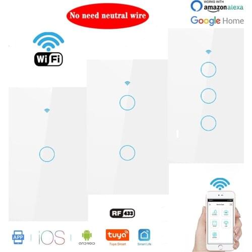 Smart Sensor Touch switch Glass Panel Light Wall Light Switch interruptor WIFI inteligente Tuya Alexa Google Home Voice Control