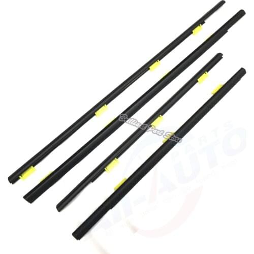 4pcs Front Rear Left Right Black Outside Window Moulding Weatherstrip Fit For Honda CRV 02-06