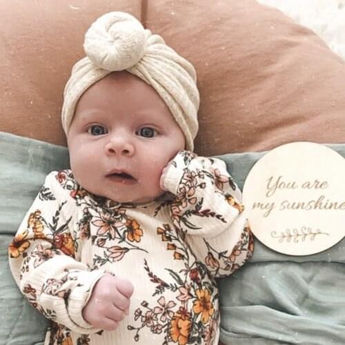 Waffle Knitted Donut Beanie Children Baby Girls Warm Turban Boy Bonnet Hat Solid Color Newborn Infant Beanies Cap Headwrap