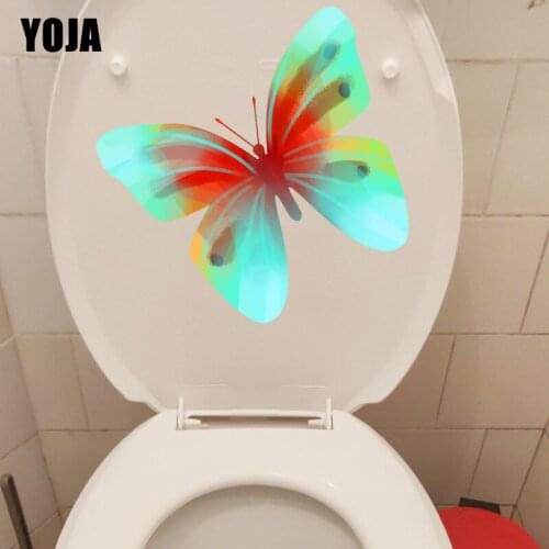 YOJA 22.3X19.2CM Dreamy Colorful Butterfly Childern Bedroom Wall Sticker Creative Cartoon Toilet Decal T1-2093