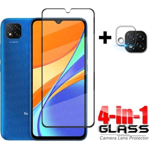 4-in-1 Glass on Redmi 9C Full Cover Tempered Glass For Xiaomi Redmi 9C NFC 9 C HD Phone Screen Protector Redmi 9C Camera Glass