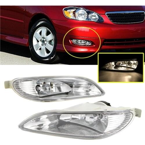 1 Pair Car Bumper Front Lamps Fog Lights With Clear Or Yellow Lens For Toyota Camry 2002-2004 Corolla 2005-2008 Solara 2002-2003