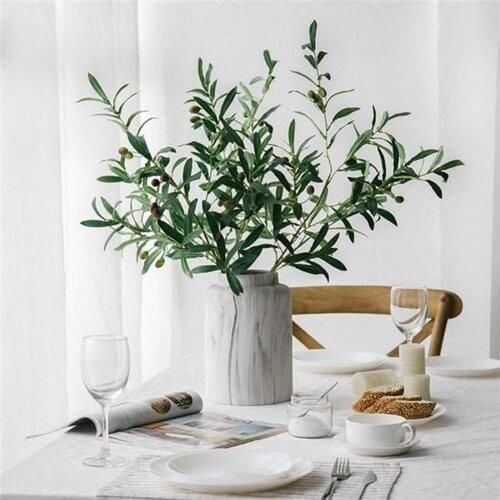 1Pc Artificial Olive Branch with Fruits Fake Plant Home Decor Photography Props Artificial Plant