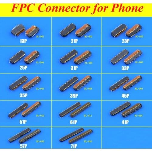 1Piece FPC connector socket 13-71pin LCD display screen Connector Port on mainboard Repair Replacement Part,23pin 39pin