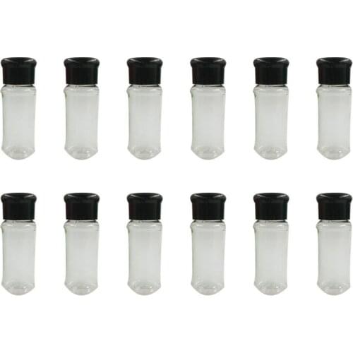 10/12/24pcs Plastic Spice Pot Seasoning Bottles Pepper Shakers Salt Jar Condiment Can Cruet Seasoning Storage Box for Barbecue