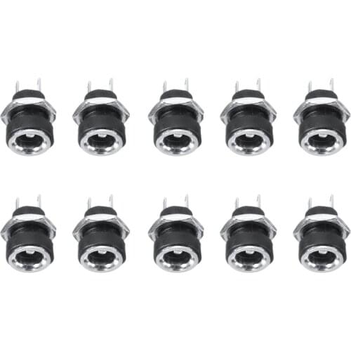 10pcs/pack Female Panel Mount Connector 5.5 mm x 2.1mm DC Power Supply Jack Socket Adapter