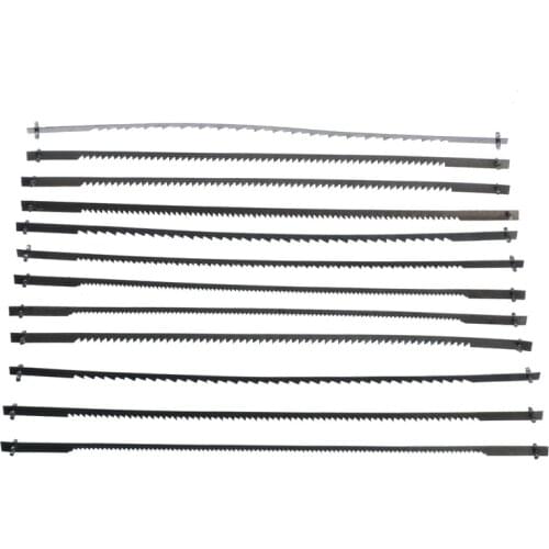 12pcs 5" 10/15/18/24 Teeth Pinned Scroll Saw Blades Woodworking Saw Blades Power Tools Accessories 125mm Black