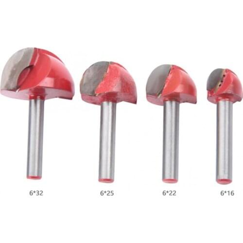 4pcs 6*16-6*32 Round Bottom Woodworking Milling Cutter Slotting Tool Router Bit Round Bottom Knife