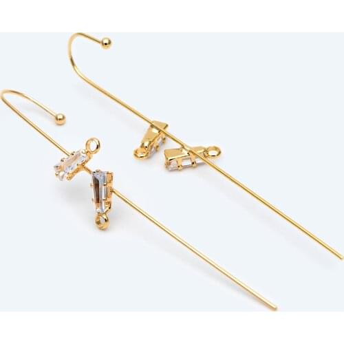 4pcs Edgy Wrap Pin Hook Ear Cuff, CZ Ear Pin Earring, Cane Ear Climber, Crawler Earrings, Ear Wrap Hook, Minimalist (GB-1807)