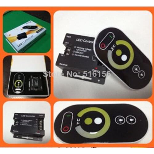 Dc 12-24v 5 key touch pannel rf wireless remote control led color temperature controller dimmer,output 3 channel,6A/CH,max 288w