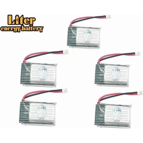 5pcs 1.25mm Plug 3.7v 200mah 1S H20 RC Quadcopter Spare parts LIPO Battery 1.25mm pin Battery 651723