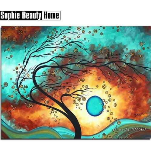 5D DIY Diamond Painting Scenery Tree and Moon Full Drill Mosaic Rhinestone Cross Stitch Kits Handmade Embroider Crafts 187060