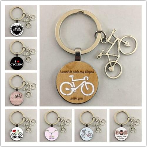 Hot sale I love my bicycle keychain retro bicycle bicycle art bicycle sports lover keychain mens and womens jewelry gifts