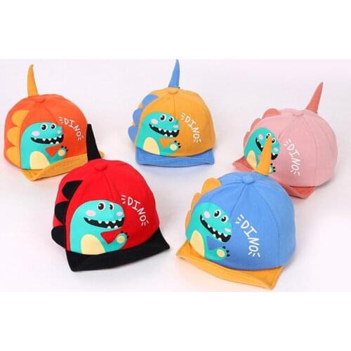 Cartoon Dinosaur Baby Hat Soft Baby Boys Girls Baseball Cap Kids Children Snapback Hat Toddler Sun Beach Cap Bonnet