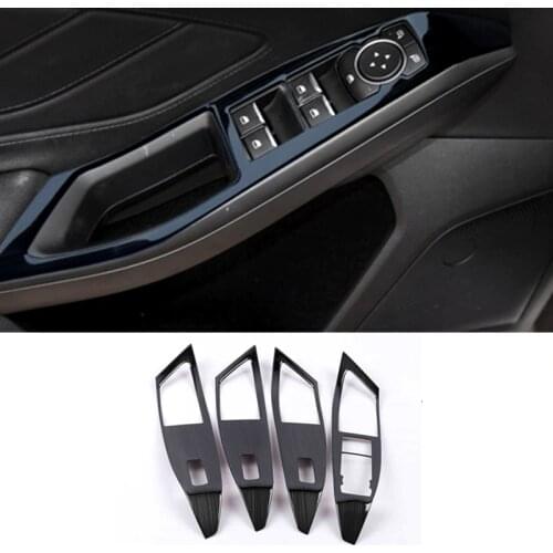 For Ford Focus Mk4 2019 2020 Drawing black Window Armrest Switch Button Knob Panel Stainless steel Trim