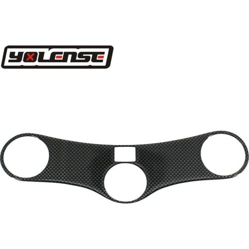 For Honda CBR600RR F5 2005 2006 Carbon Fiber Triple Top Three Tree Upper Clamp Front Yoke Protector Cover Decal Pad