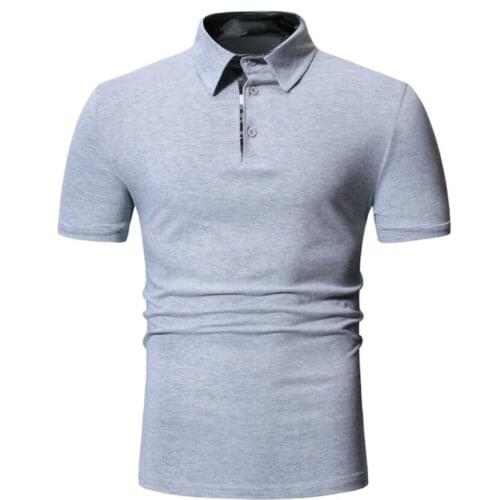 Mens T-Shirts Spring and Summer New Fashion European and American Mens Solid Color Casual Stand-Up Collar Short-Sleeved Men