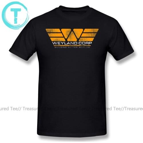 Alien T Shirt WEYLAND CORP Building Better Worlds T-Shirt 4xl Casual Tee Shirt Short Sleeves Graphic Cute Men Tshirt